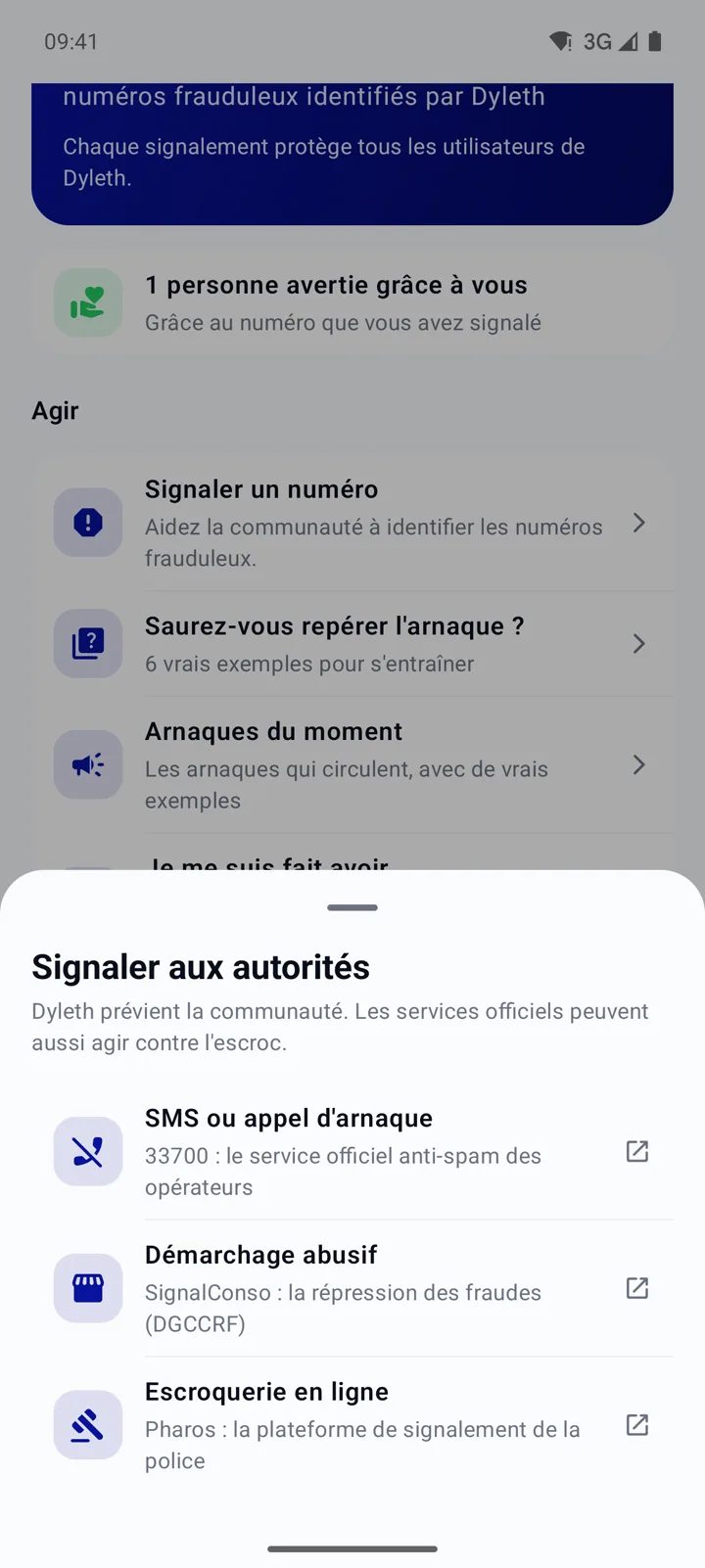 Vraie capture : Signaler aux autorités, 33700, SignalConso et Pharos